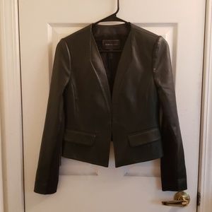 BCBG MaxAzria Faux Leather Black Jacket XXS